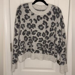 American Eagle Outfitters Gray Animal Print Sweater
